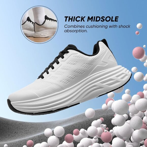 Women's Mesh Running Shoes Cushion Support Non-Slip Breathable Athletic Sneakers - Picture 2 of 8